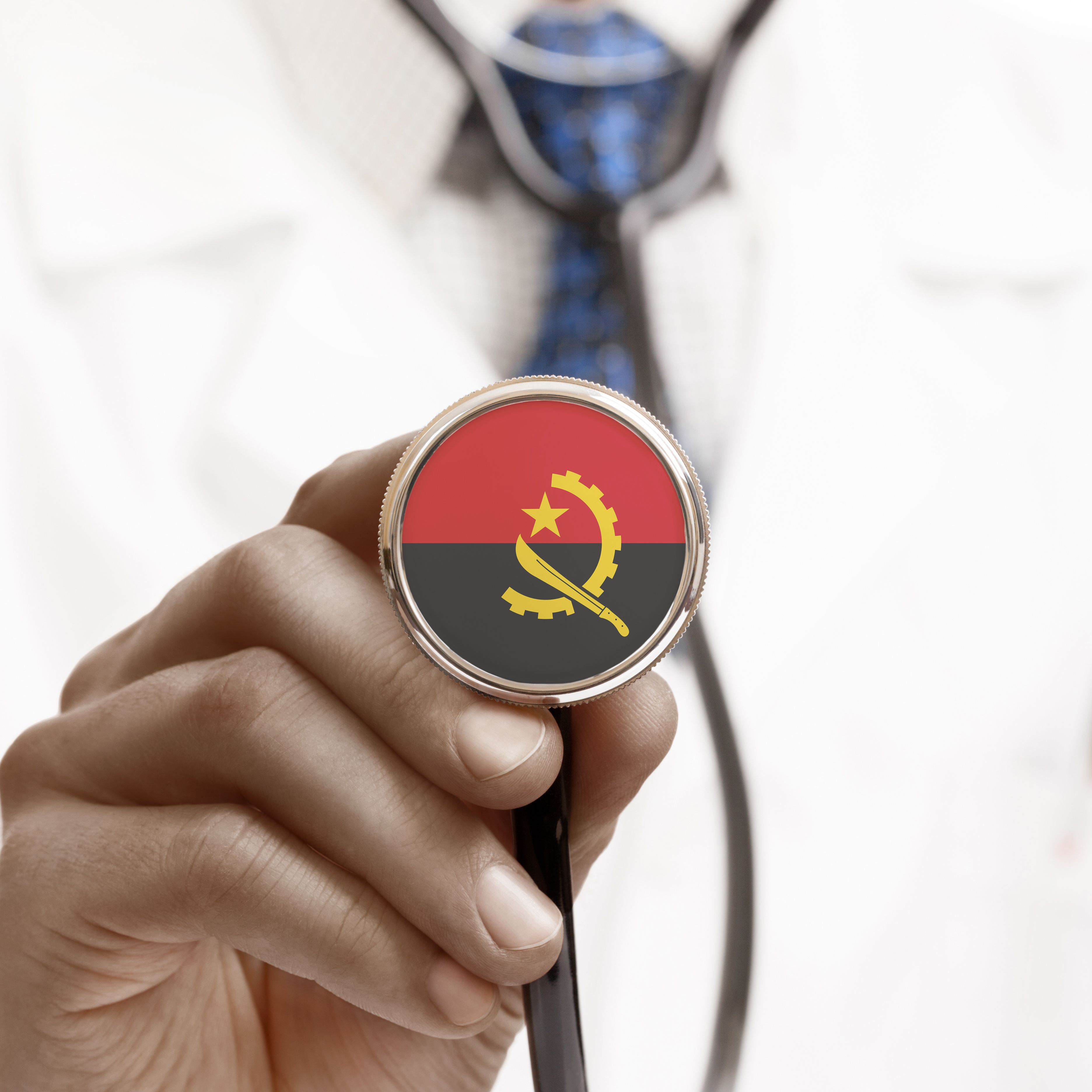 Stethoscope with national flag conceptual series - Angola Stethoscope with national flag conceptual series - Angola