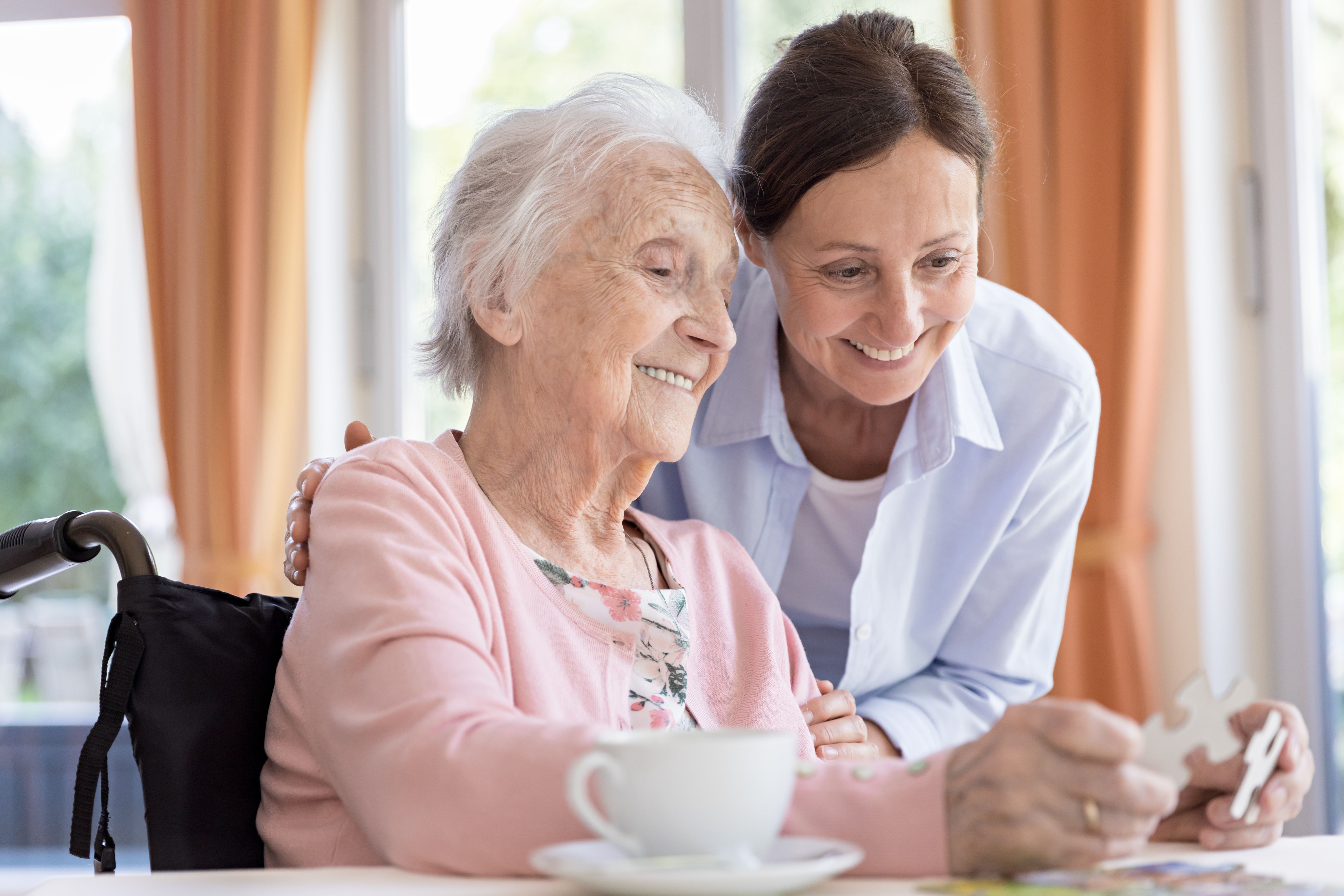 elderly person receiving care