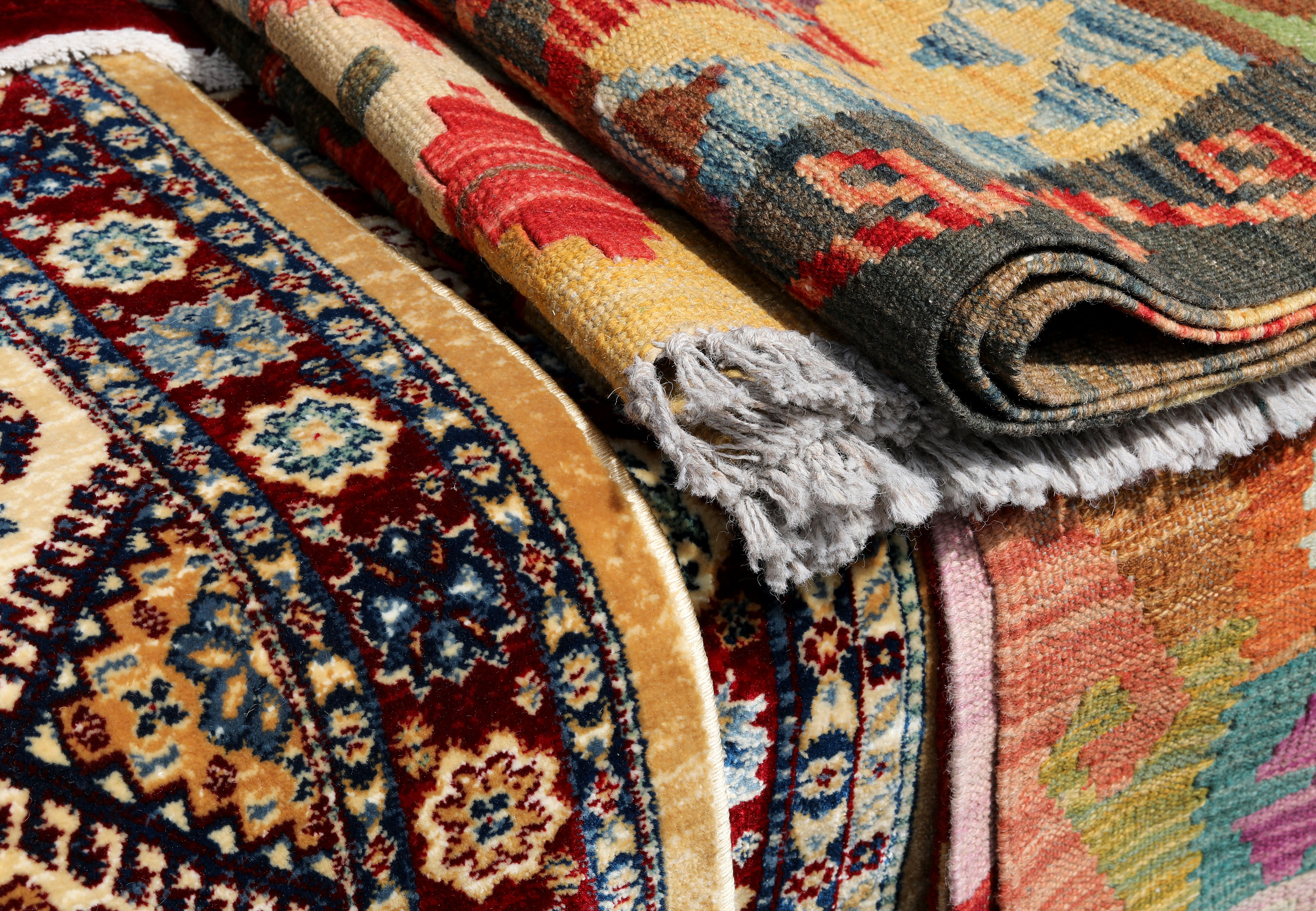 Persian type carpets and also kilim type