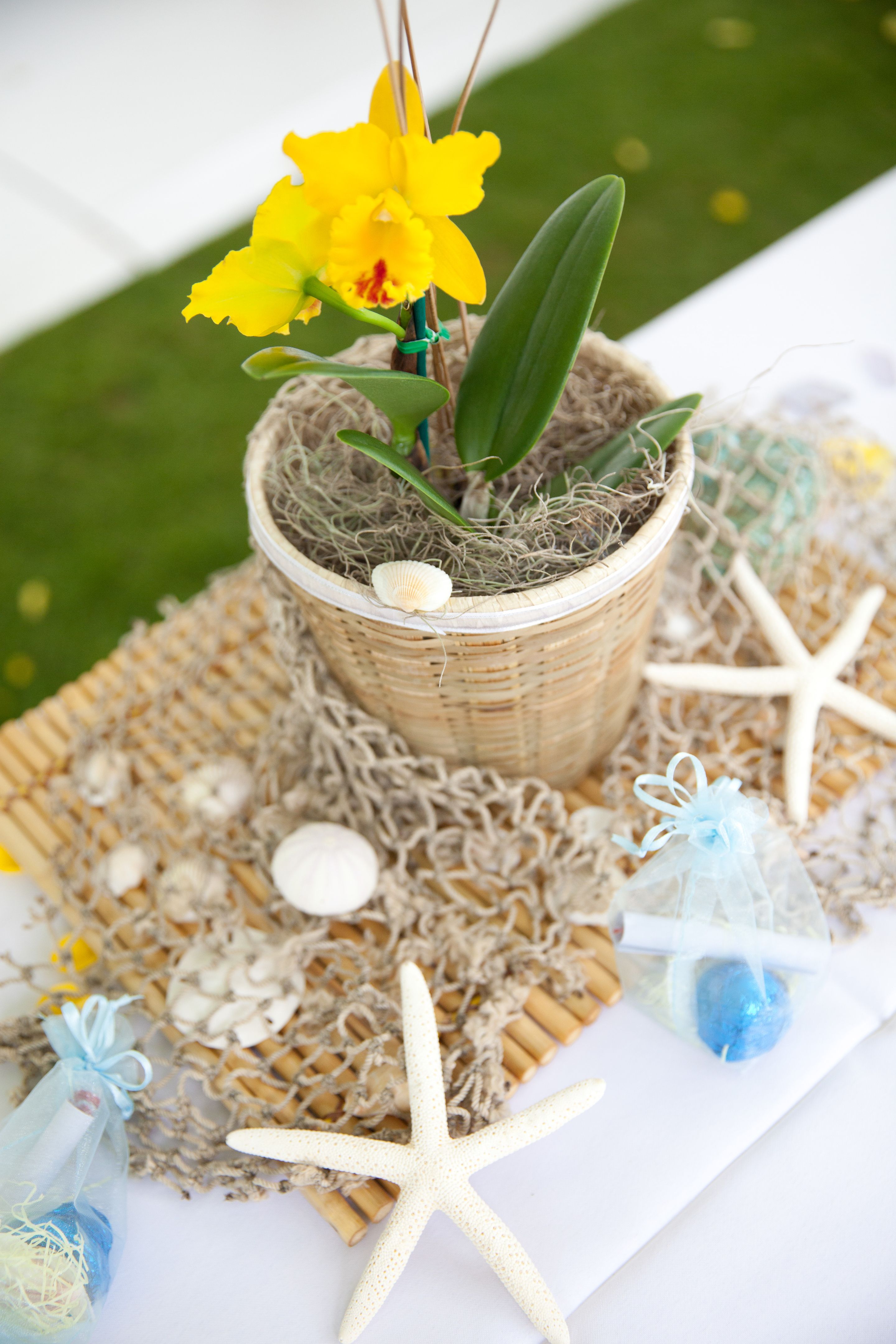 beach-themed centerpieces