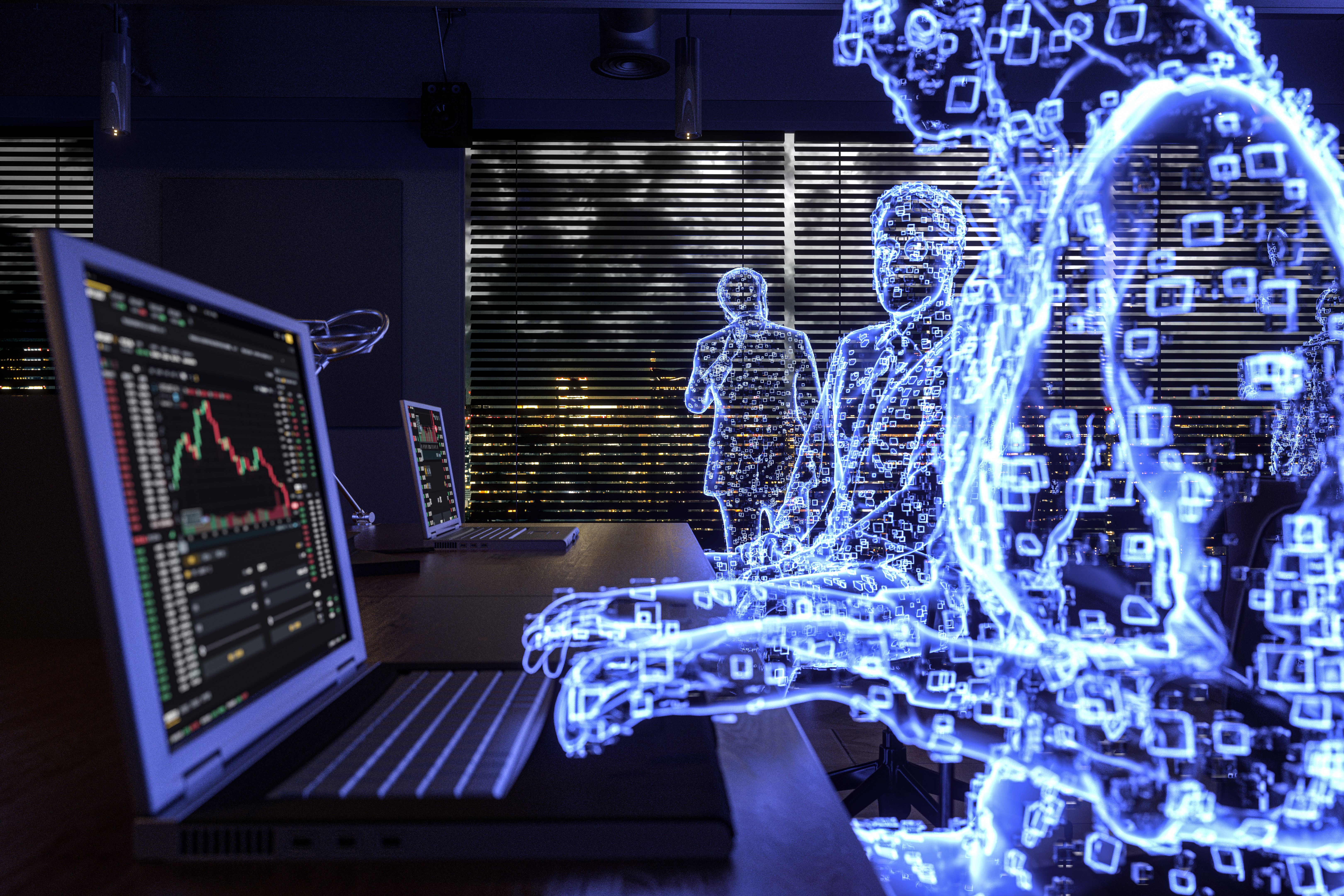 Financial with tokyo skyline