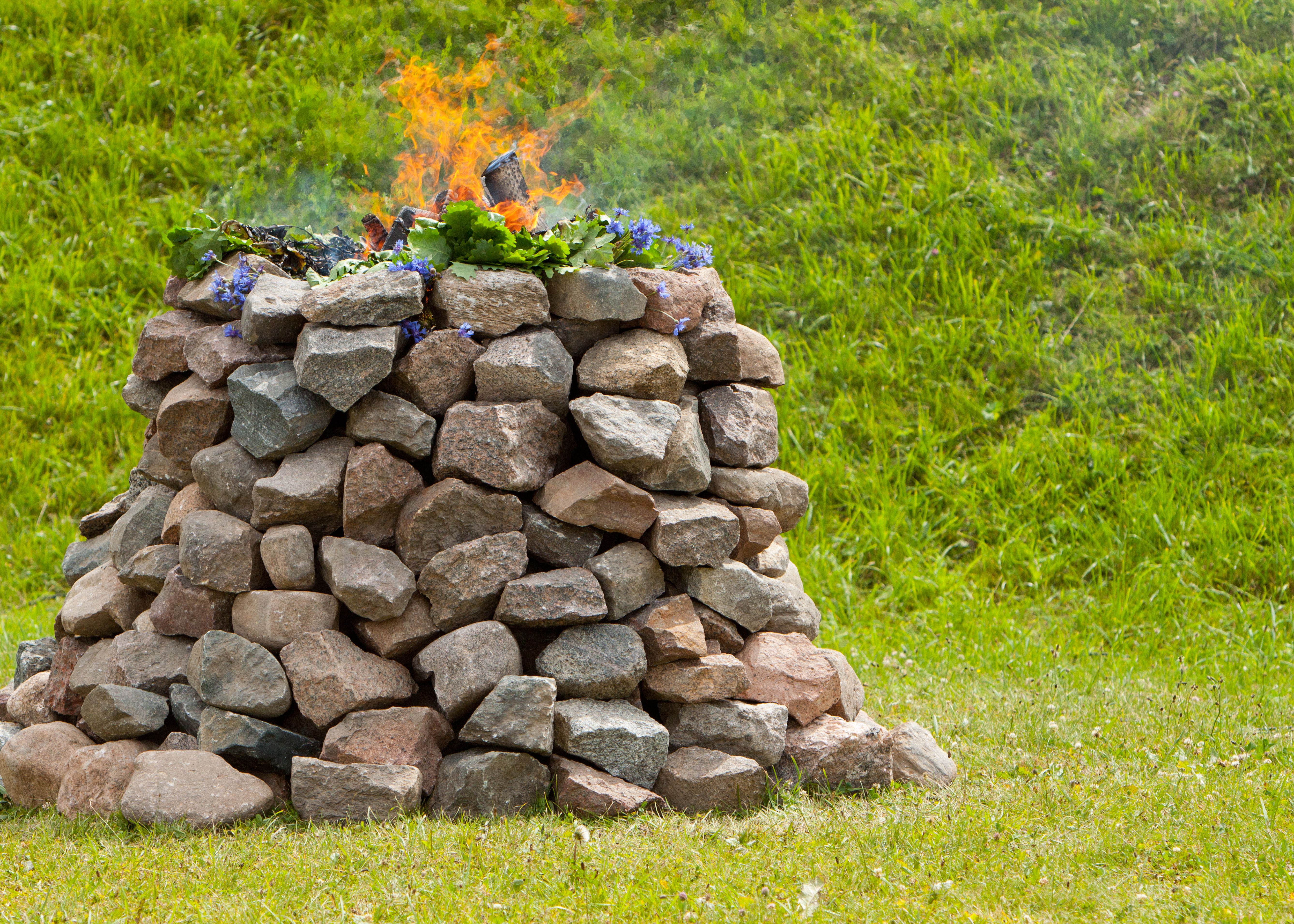 Stone altar and fire pit Stone altar and fire pit