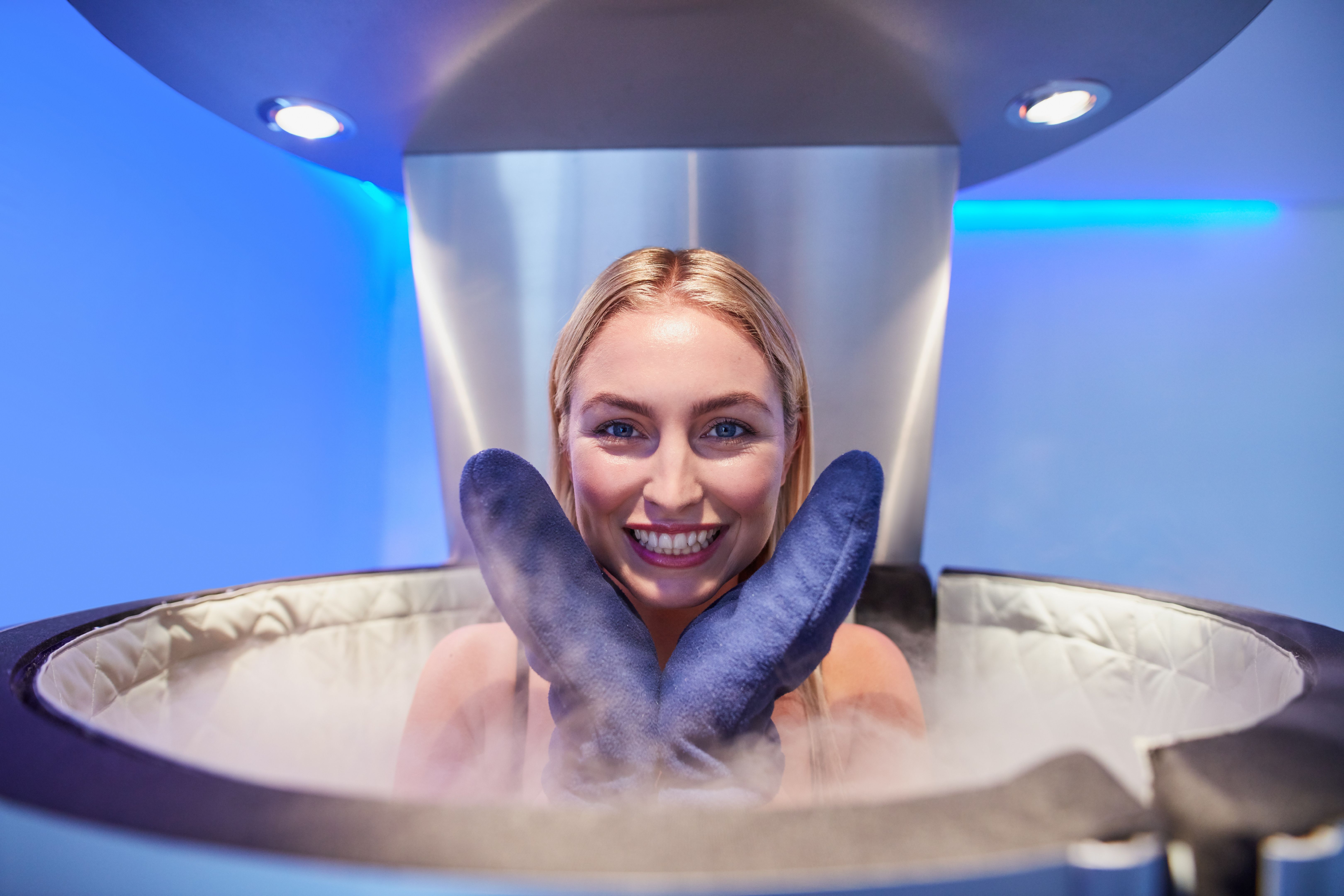 person in cryotherapy