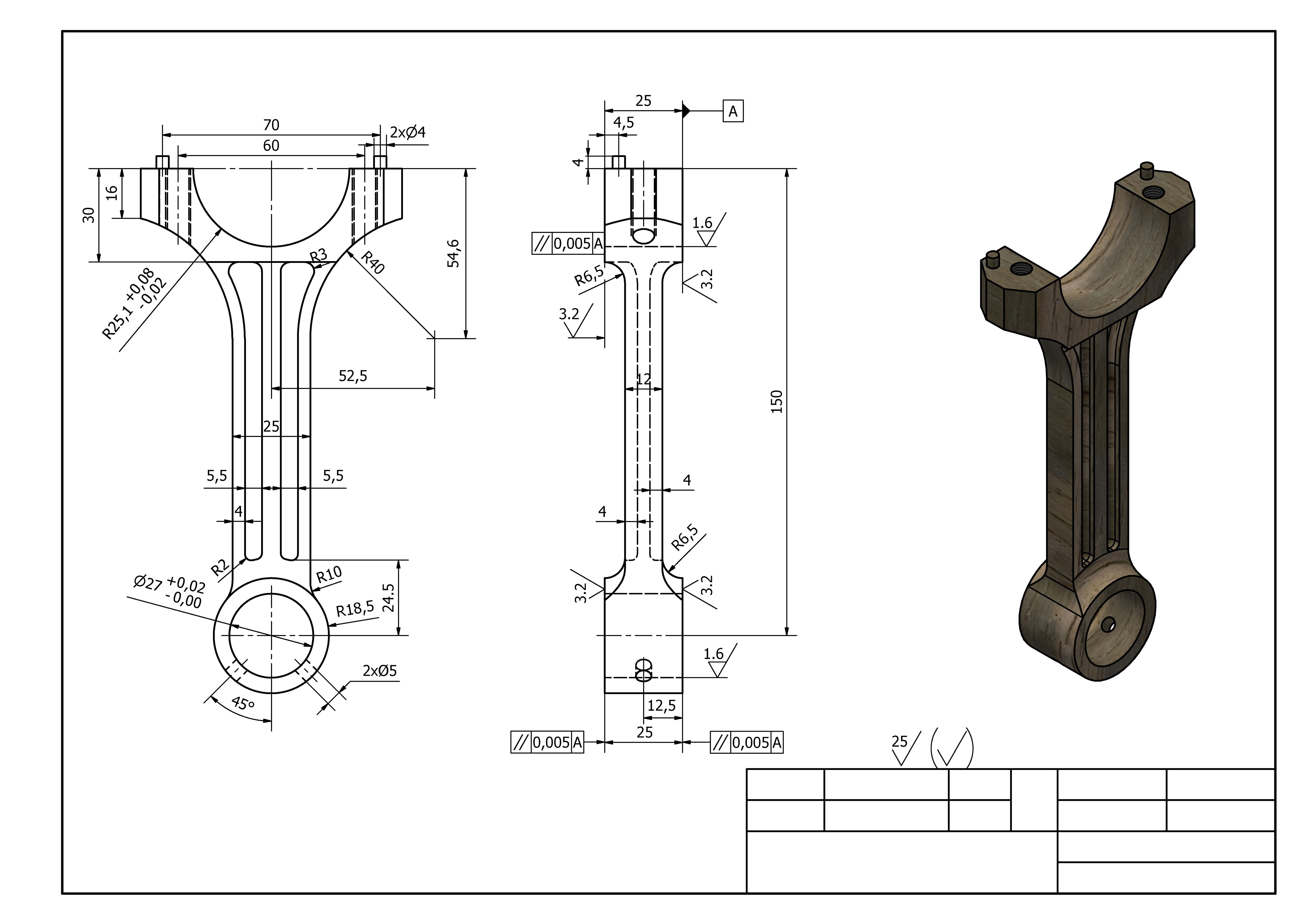 short block technical drawing , structural design strategies, engine spare parts, model exercises,