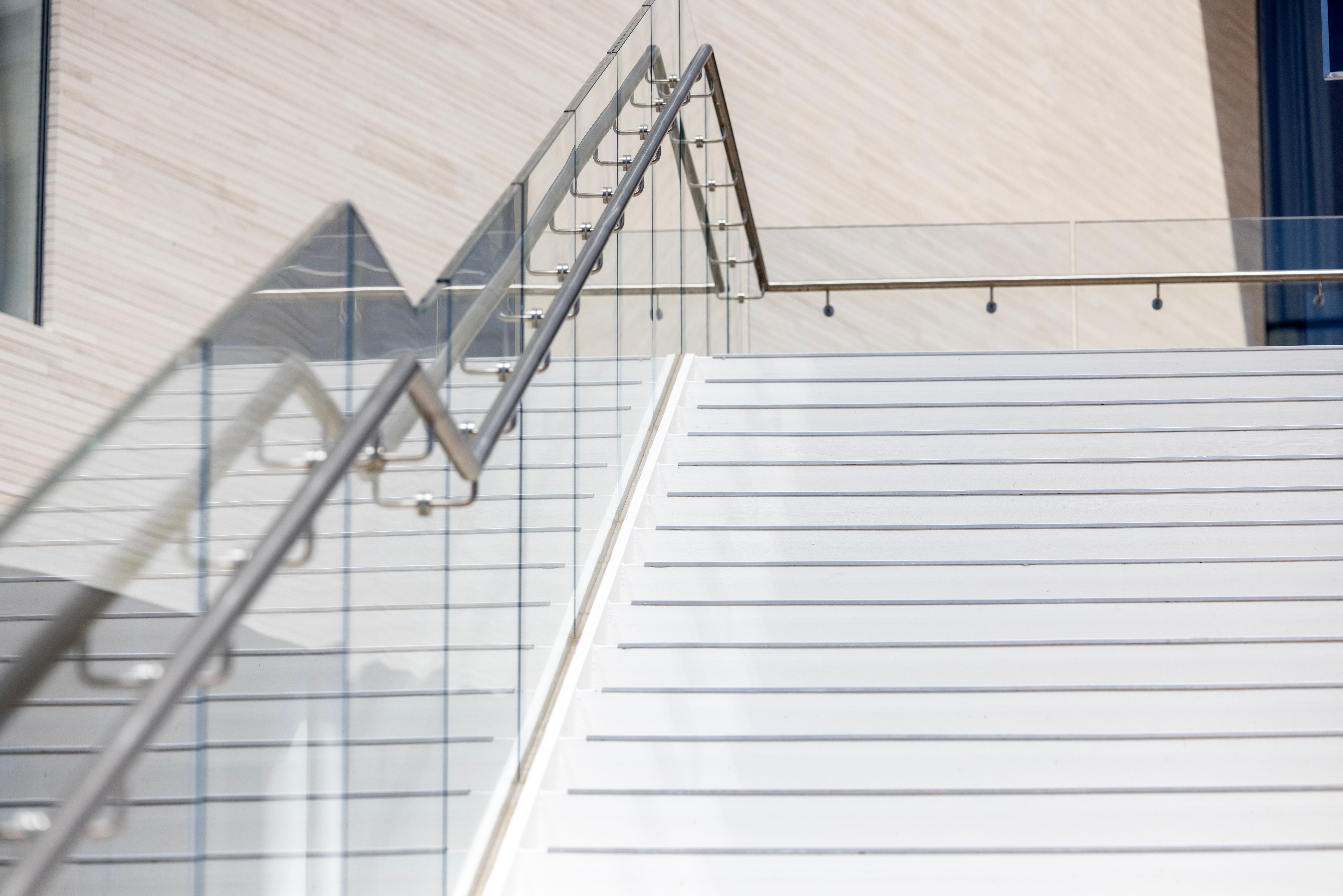 cleaning glass stairs