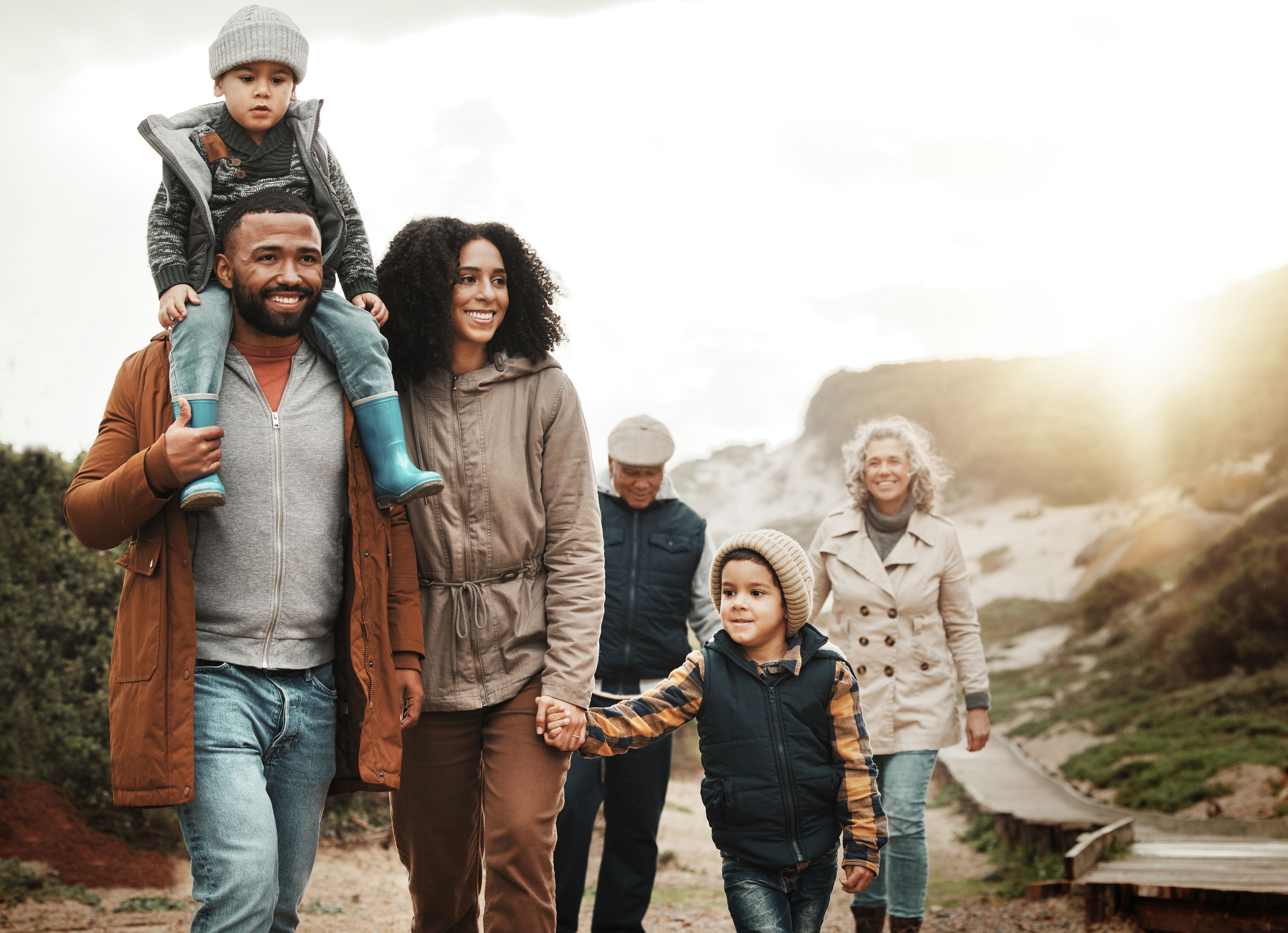 family hiking