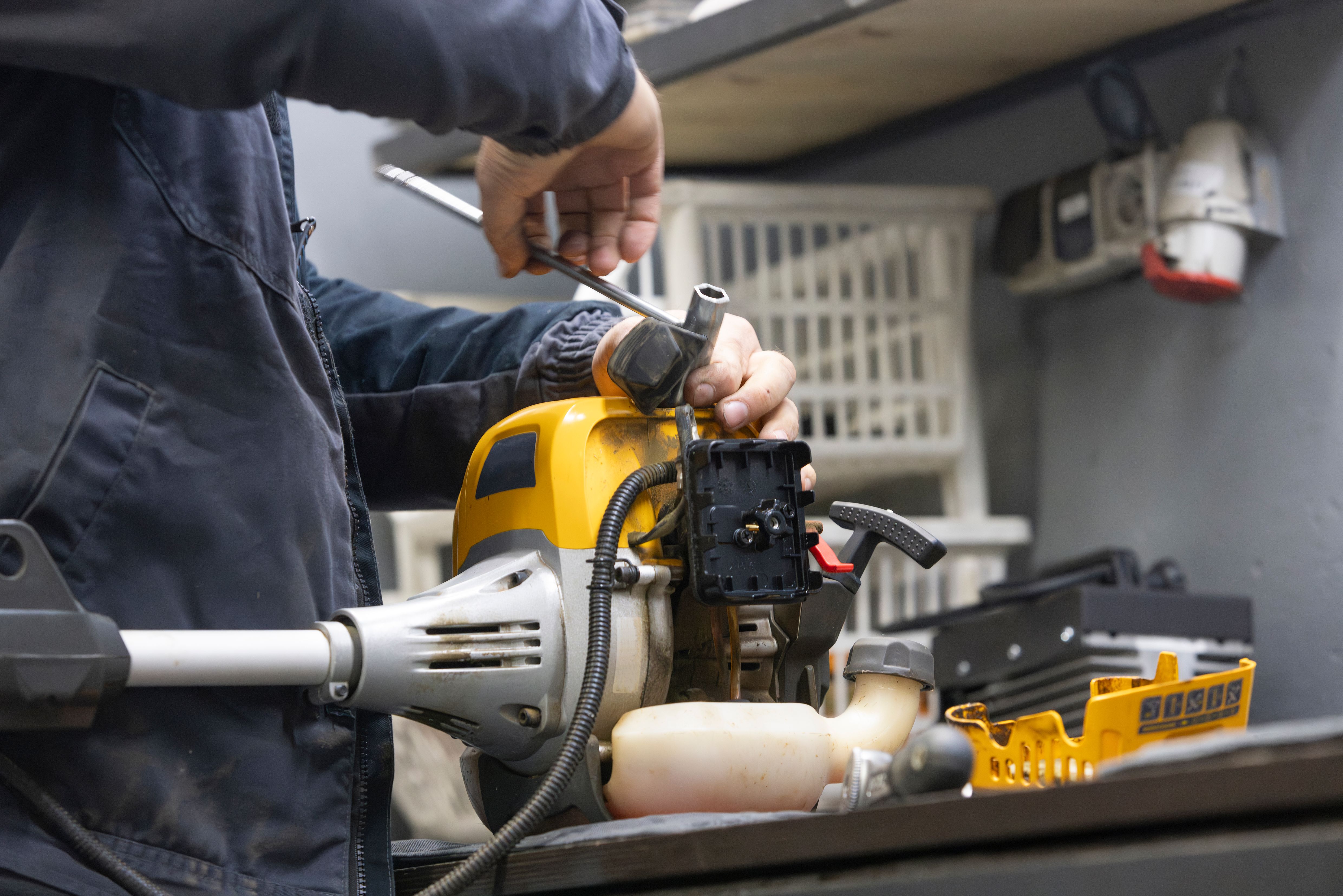 spark plug replacement on a lawn mover