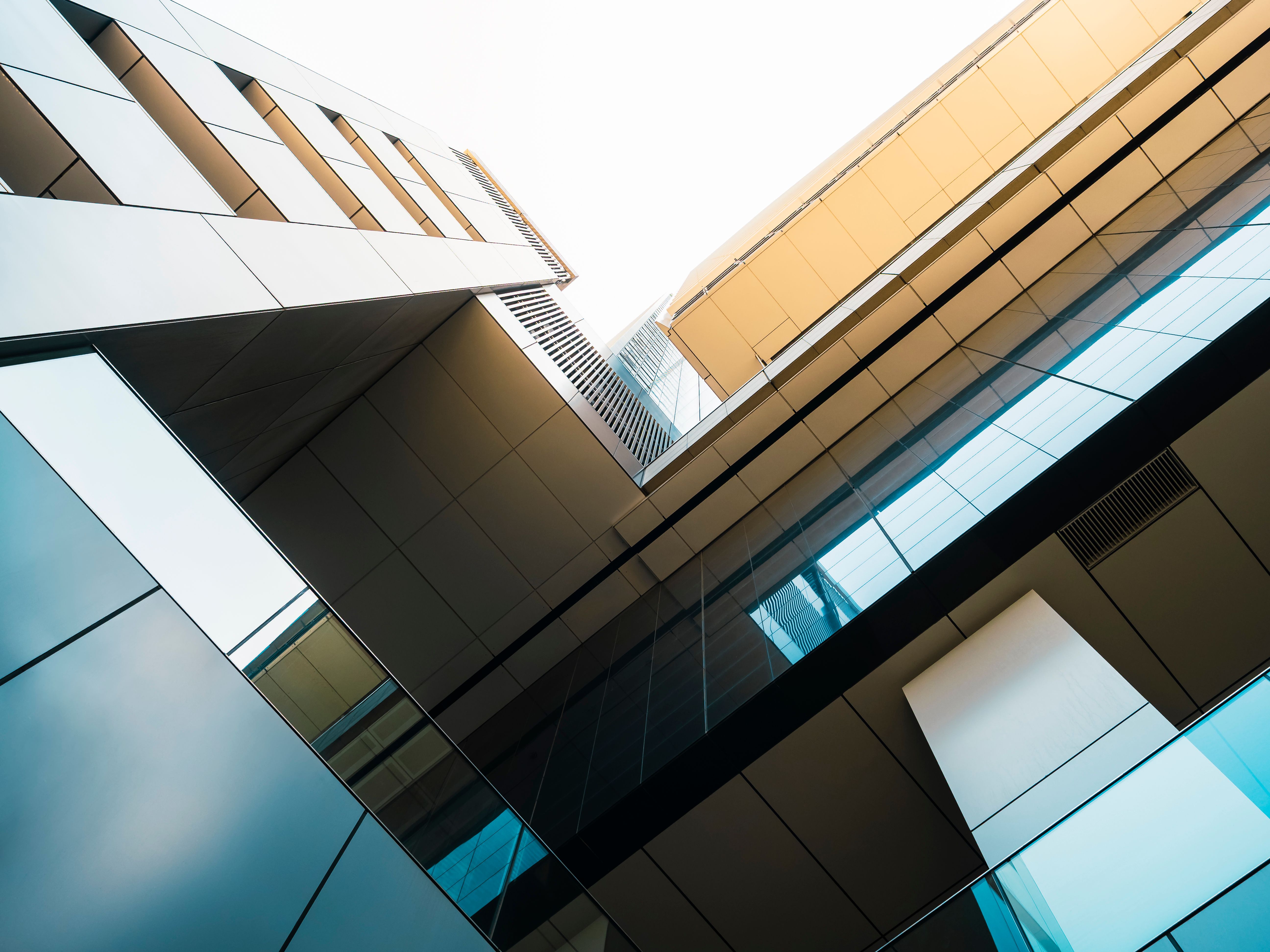 Architecture details Modern building Exterior Glass facade window perspective