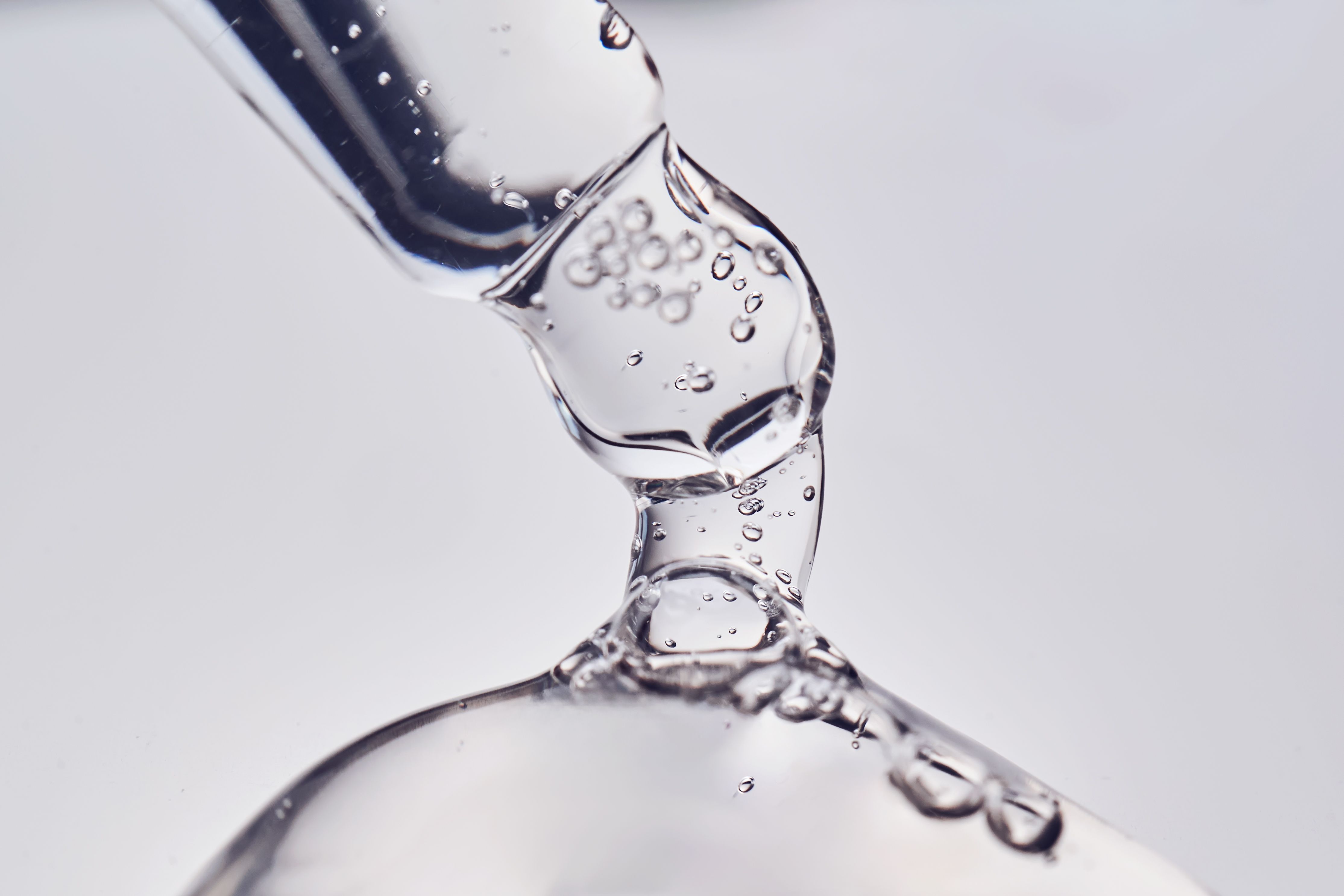 Cosmetic gel ingredient collagen serum close-up.