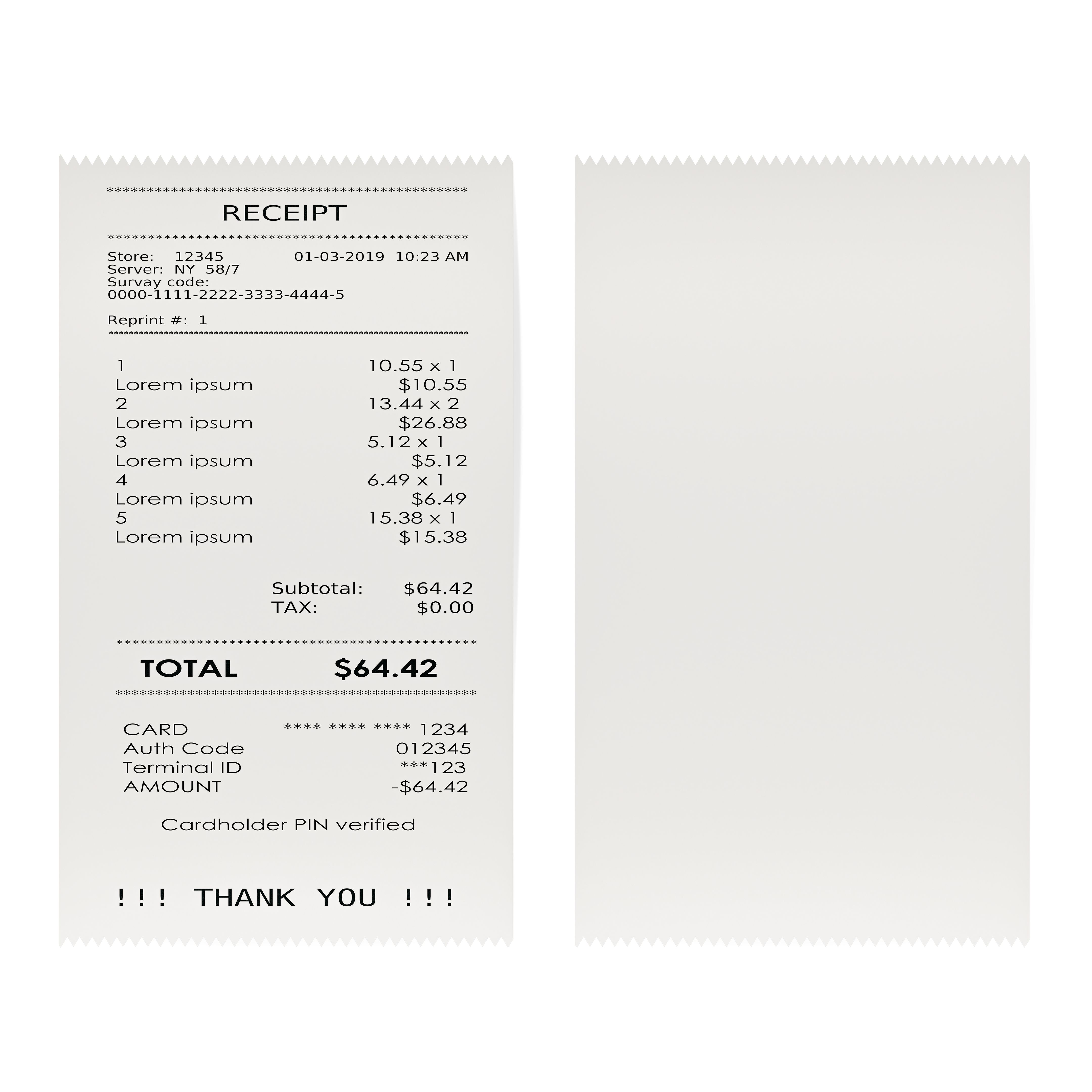 receipts invoices