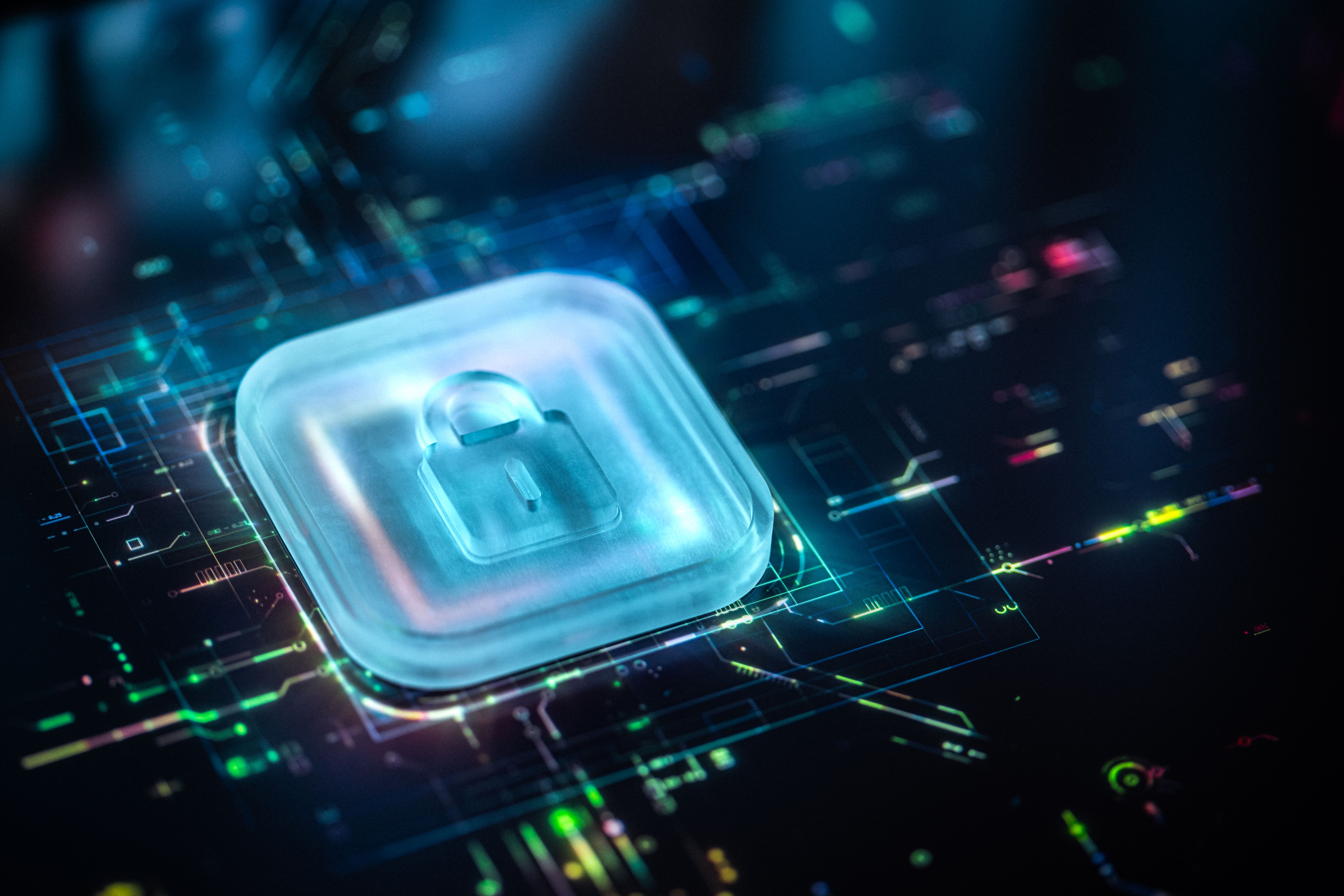 3D Digital Lock Symbol Representing Cybersecurity and Data Protection 3D Digital Lock Symbol Representing Cybersecurity and Data Protection