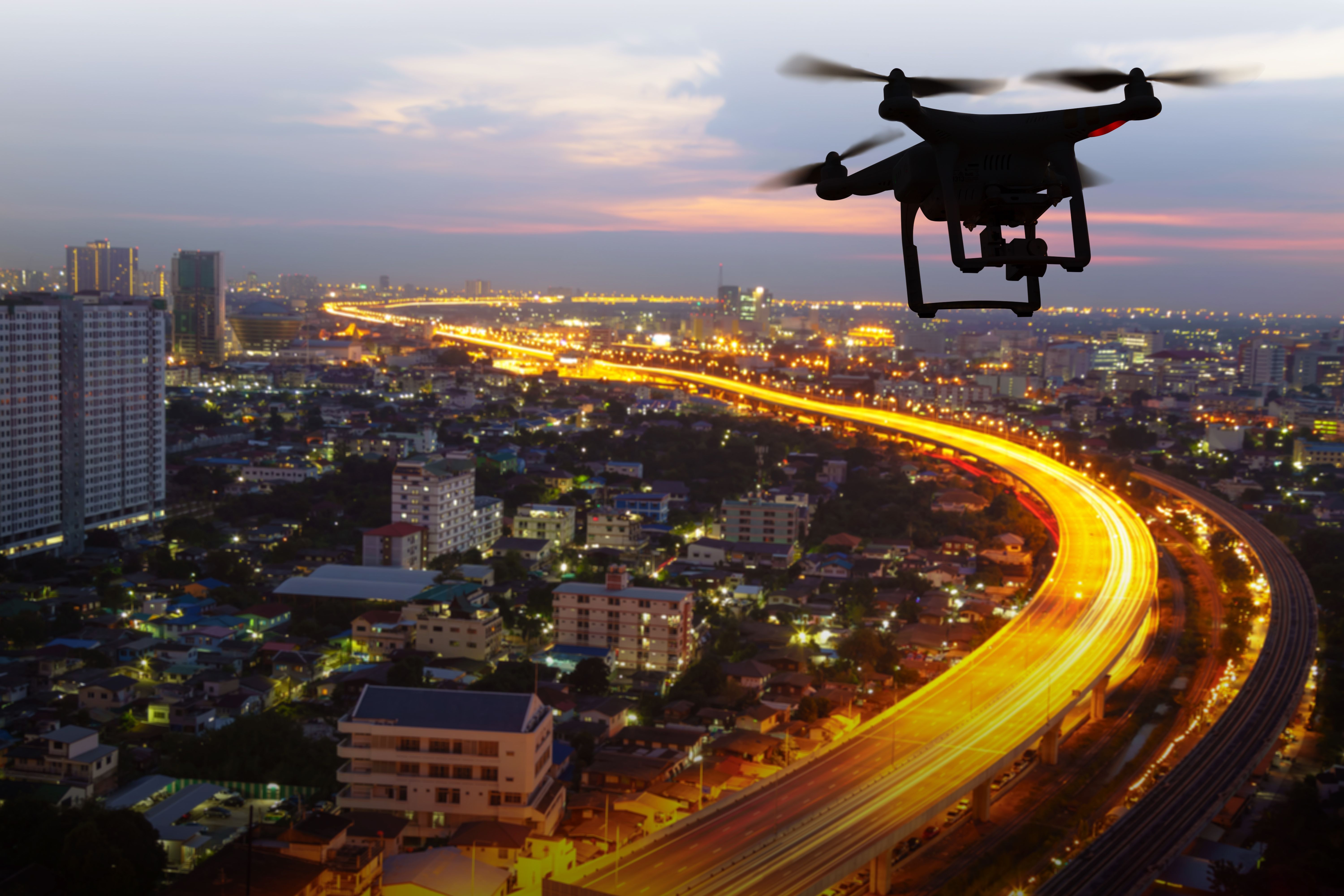drone city view