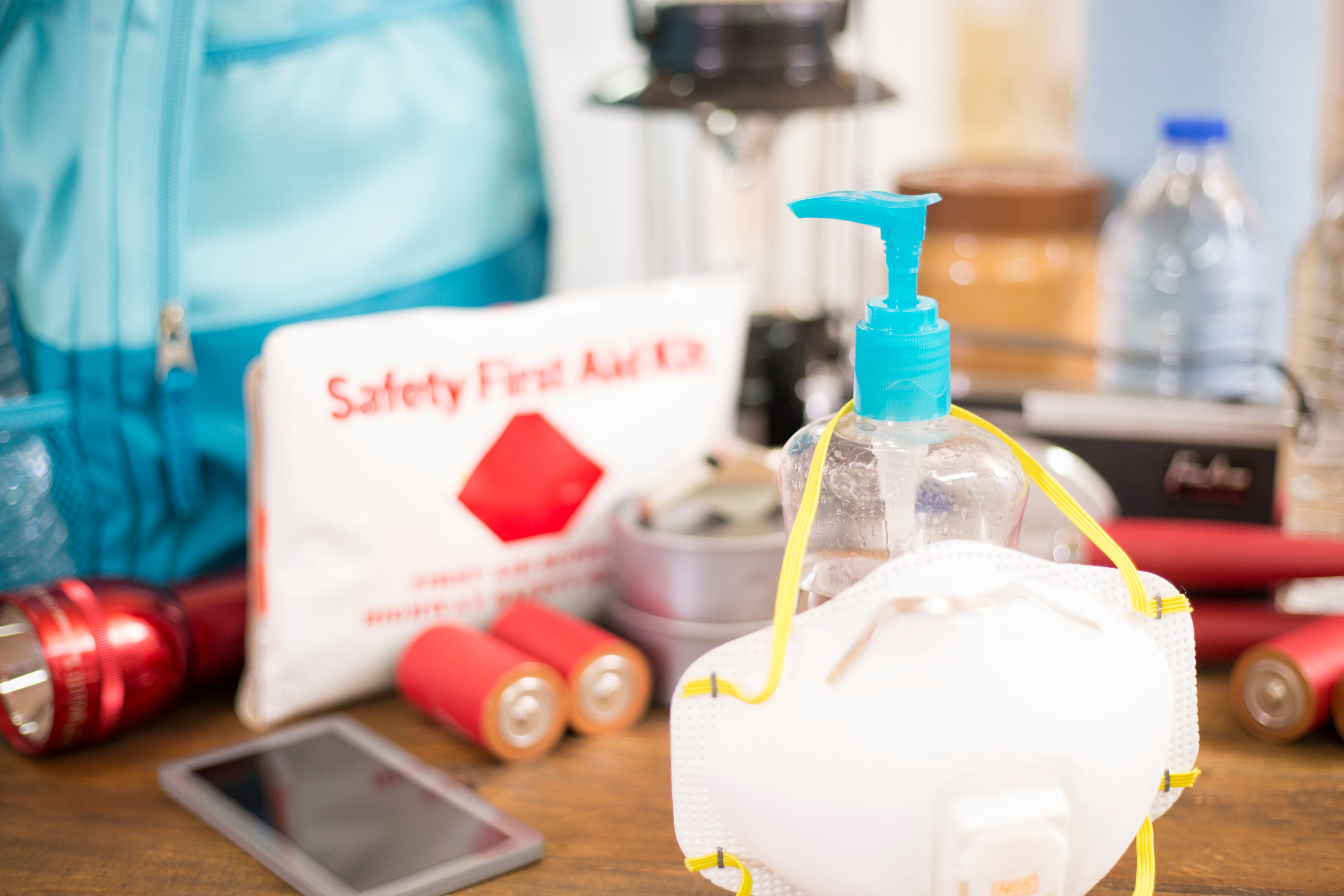 Emergency preparedness natural disaster supplies.