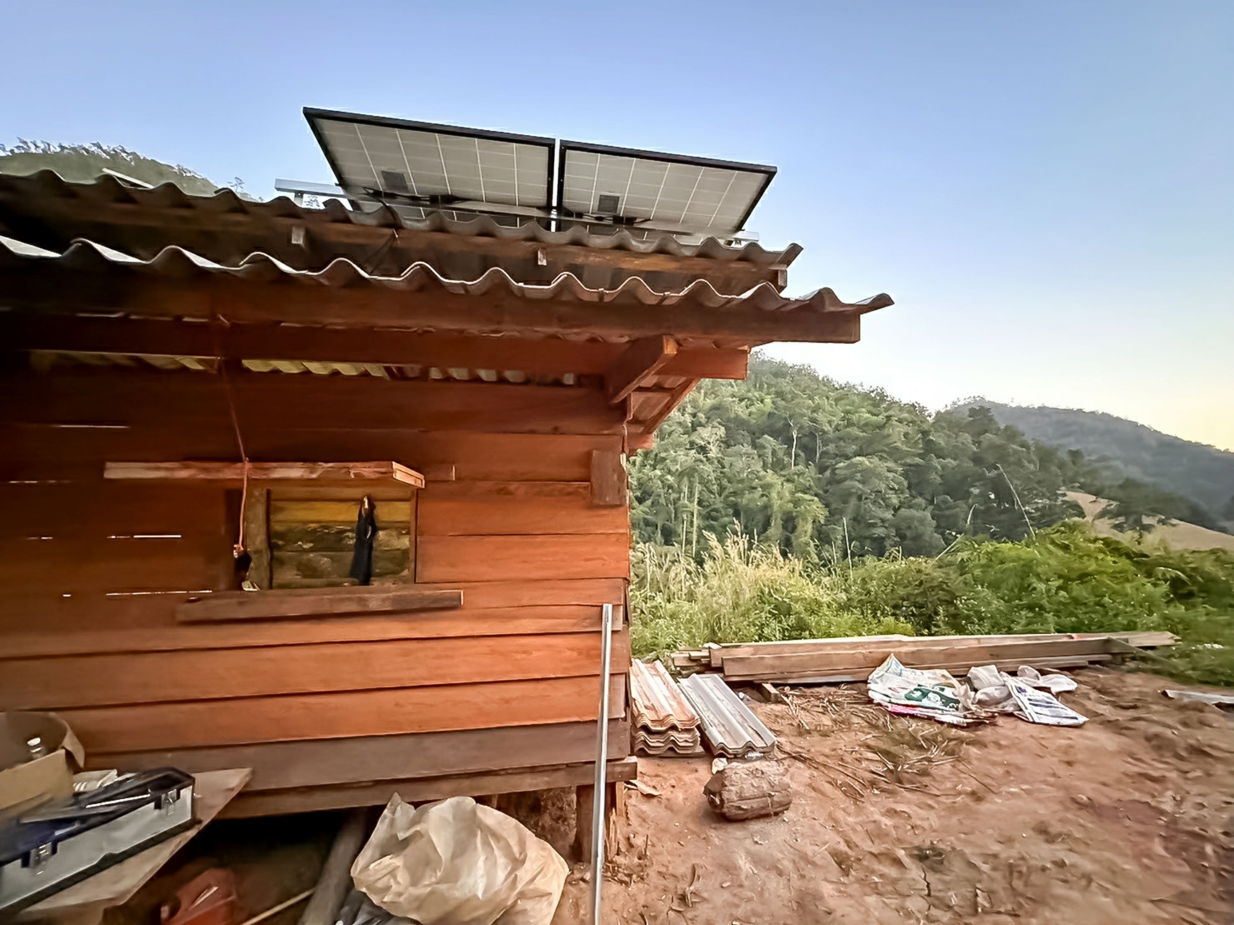 Cottage in the forest on the mountain