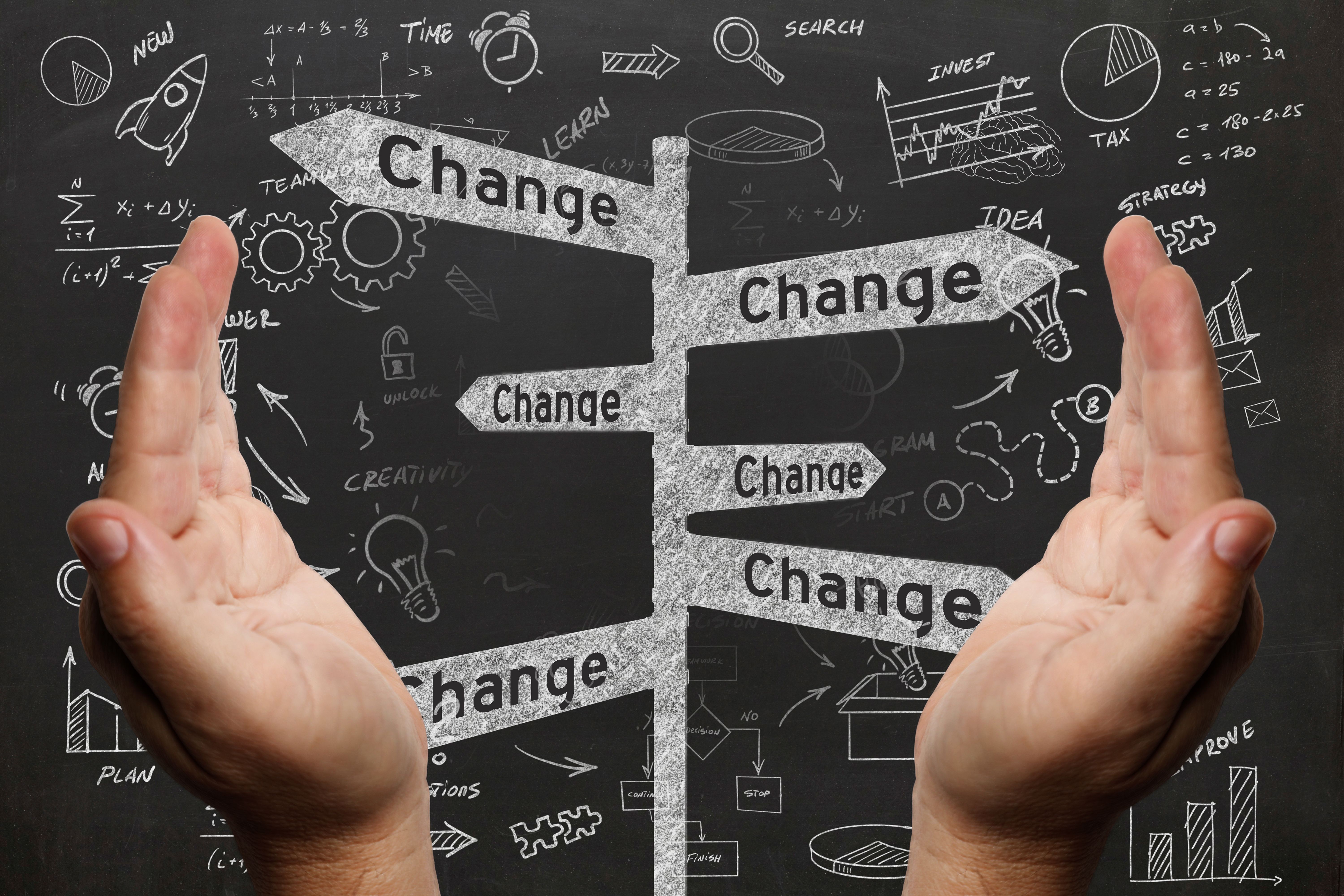 Change different idea blackboard drawing