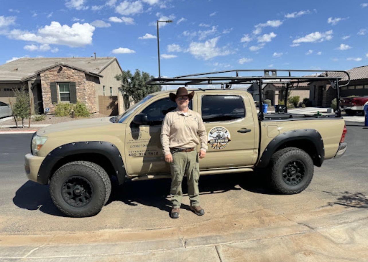 Veteran Owned/Operated Train Station Pest Elimination work vehicle and Owner servicing north Phoenix neighborhoo Veteran Owned/Operated Train Station Pest Elimination work vehicle and Owner servicing north Phoenix neighborhoo
