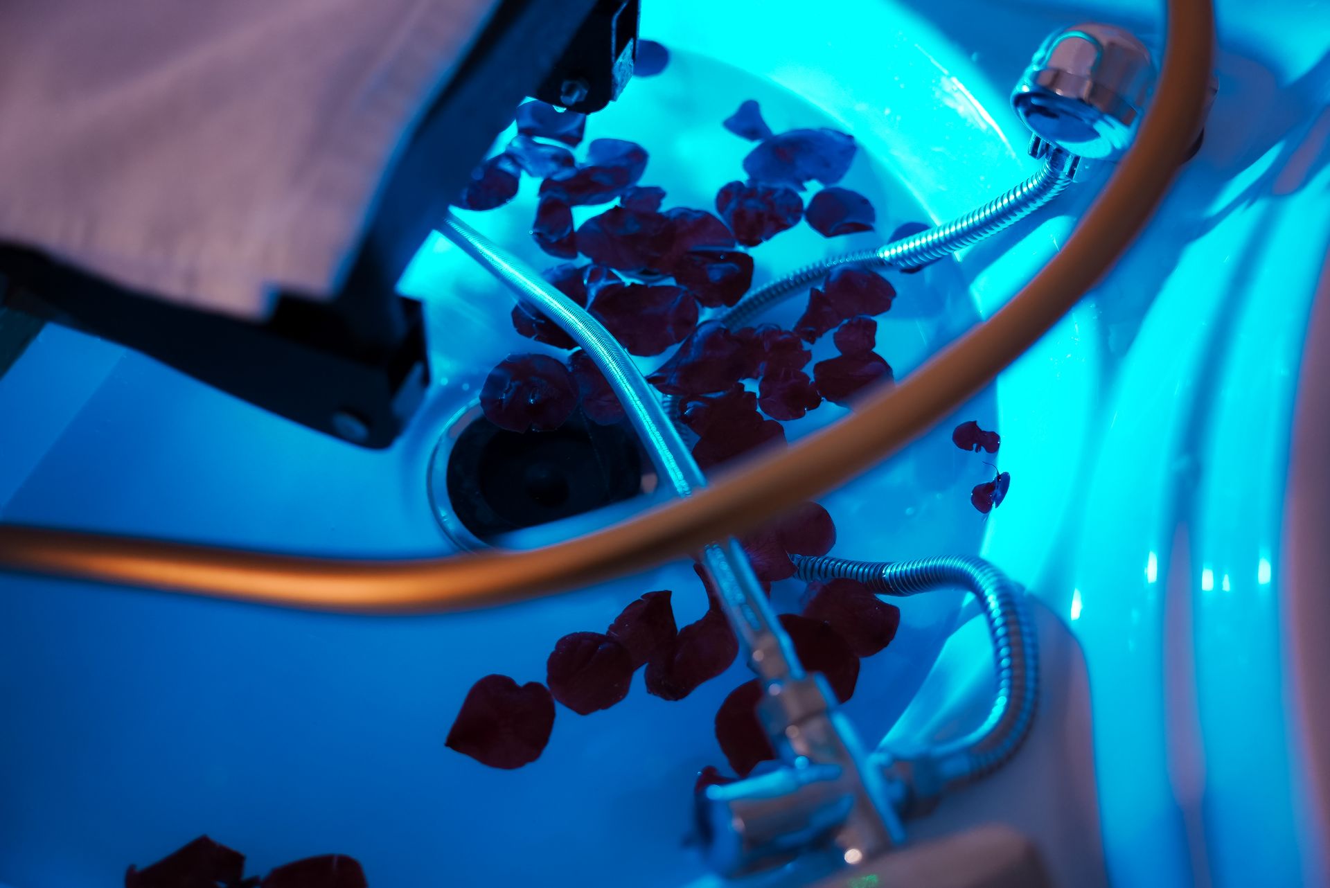 Autumn flowers in pots in flower shop. Halloween and Thanksgiving fall season decoration with flowers in baskets and pumpkins. Part of a series. Soft focus