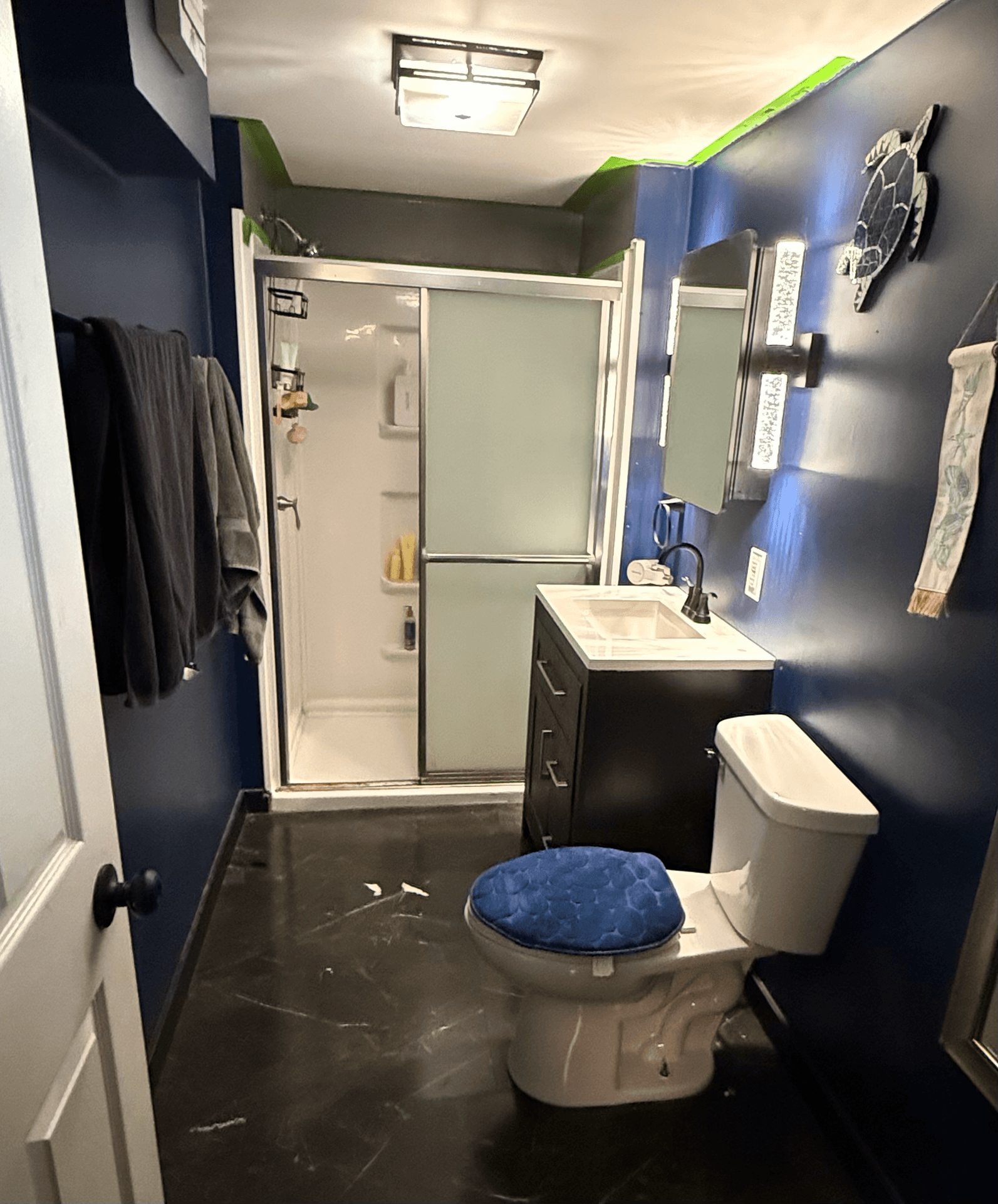 Second bathroom before remodel in Cedar Rapids, Iowa — original fixtures and finishes
