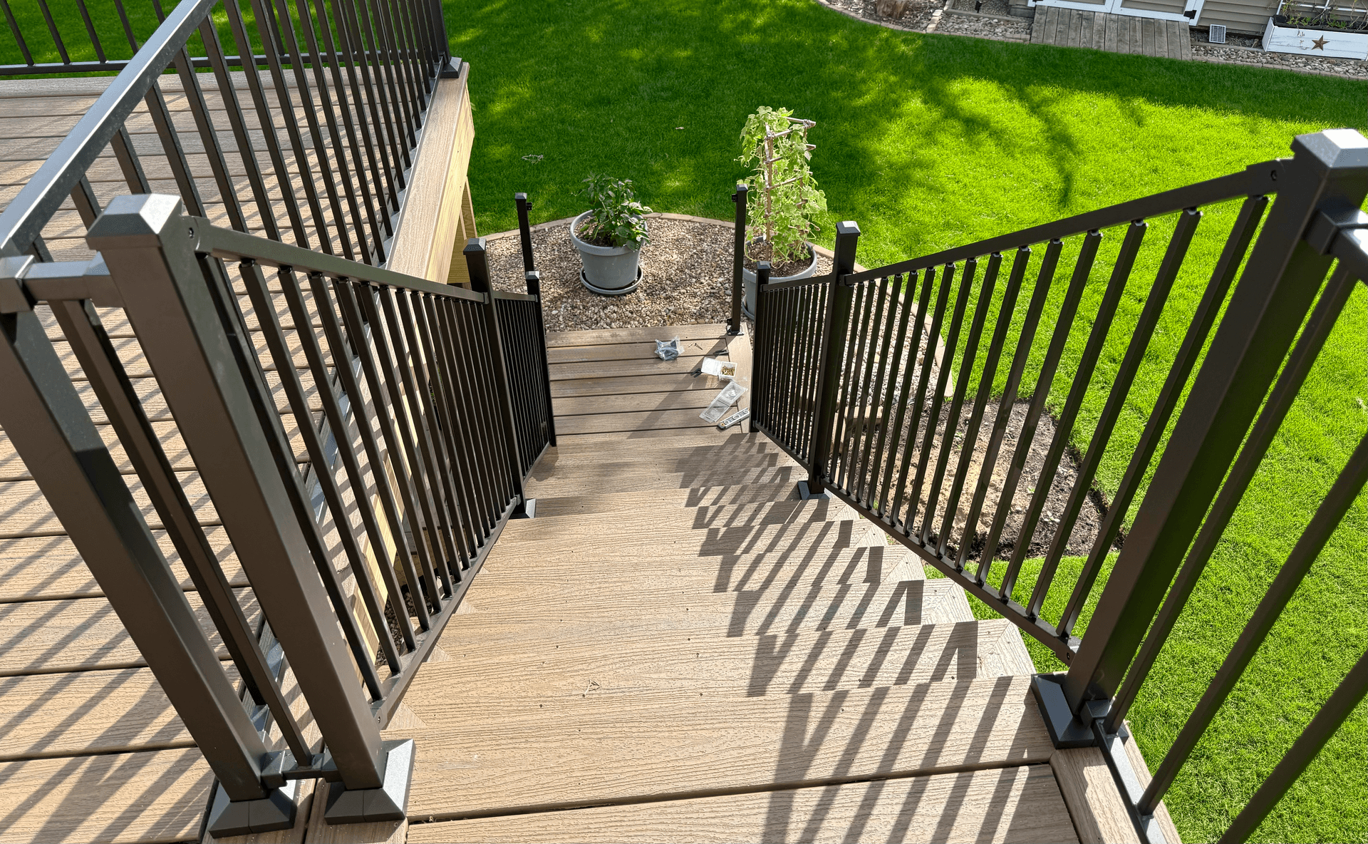 Finished composite deck built by Urban Edge in Cedar Rapids