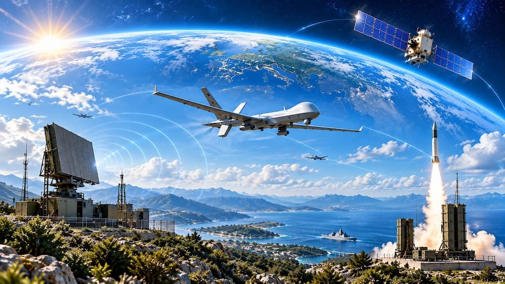 Satellite, uncrewed aircraft, radar, naval platform and launch system
