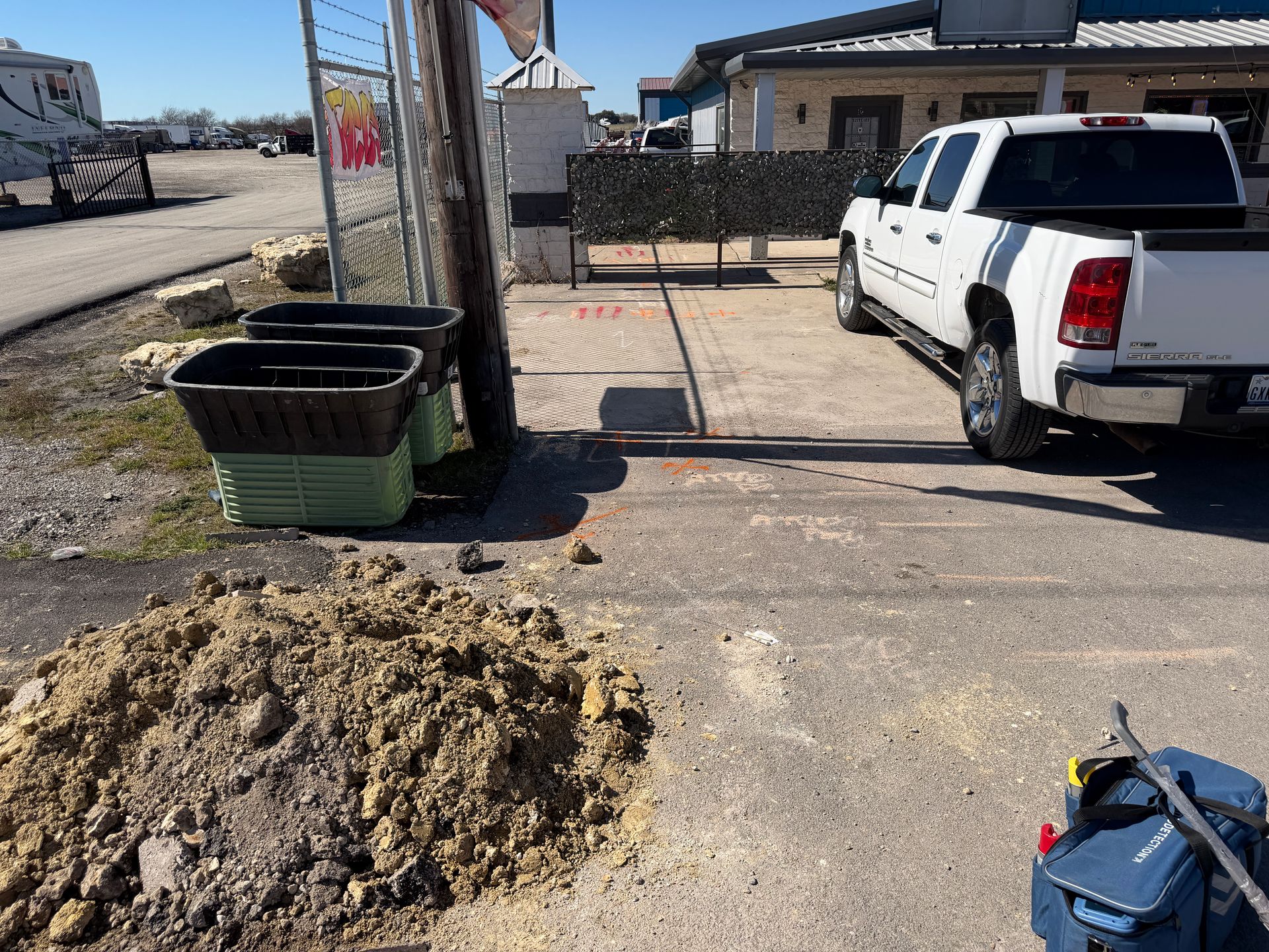 SiteTwin technician performing private utility locating on a Texas construction site