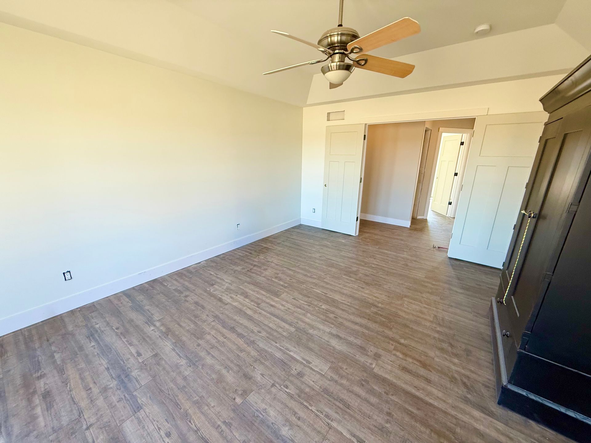 Luxury vinyl plank flooring installation in a Cedar Rapids home