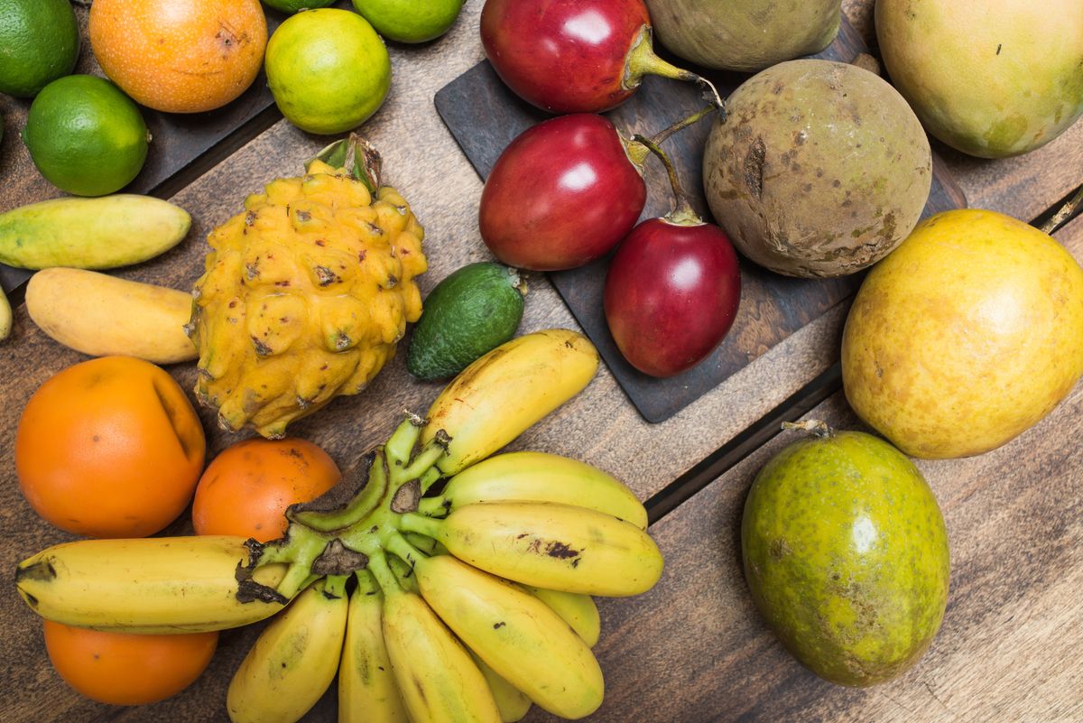 colorful mix of tropical fruits