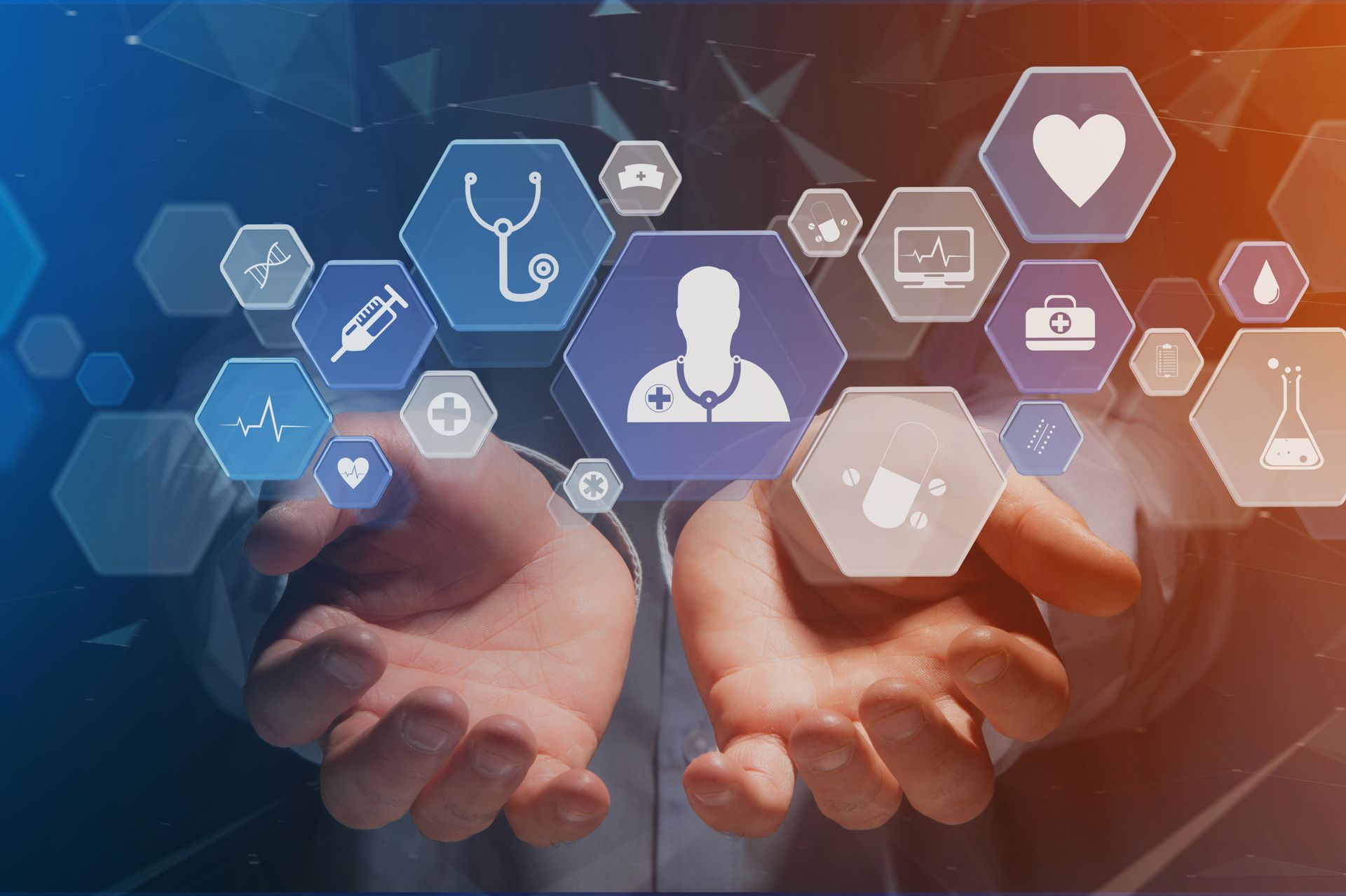 Medical and general healthcare icon displayed on a technology interface