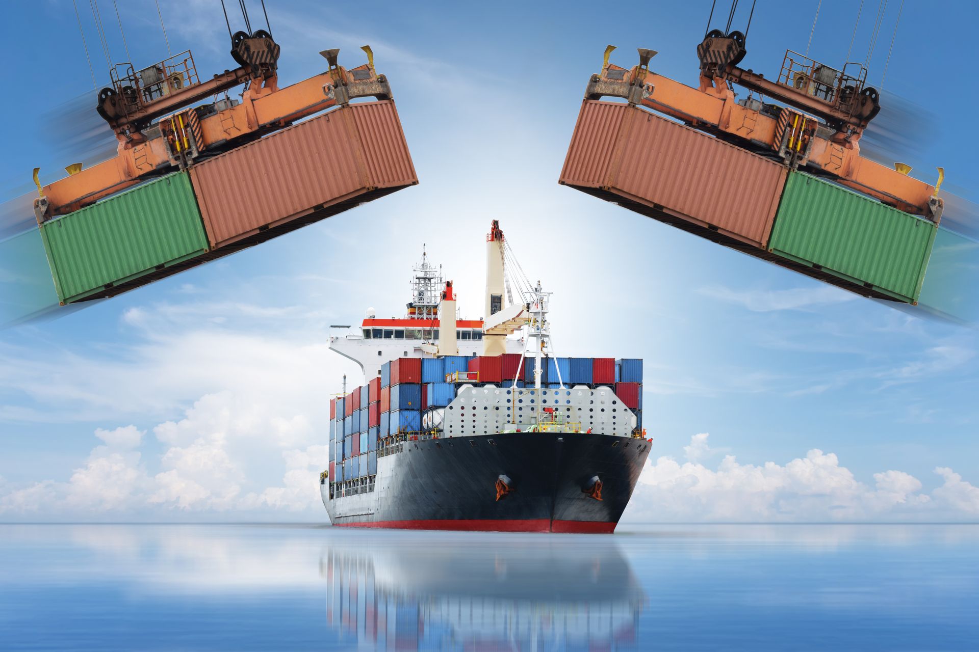 Cargo container ship carrying container import and export goods concept freight shipping by ship low cost . Cargo container ship carrying container import and export goods concept freight shipping by ship low cost .