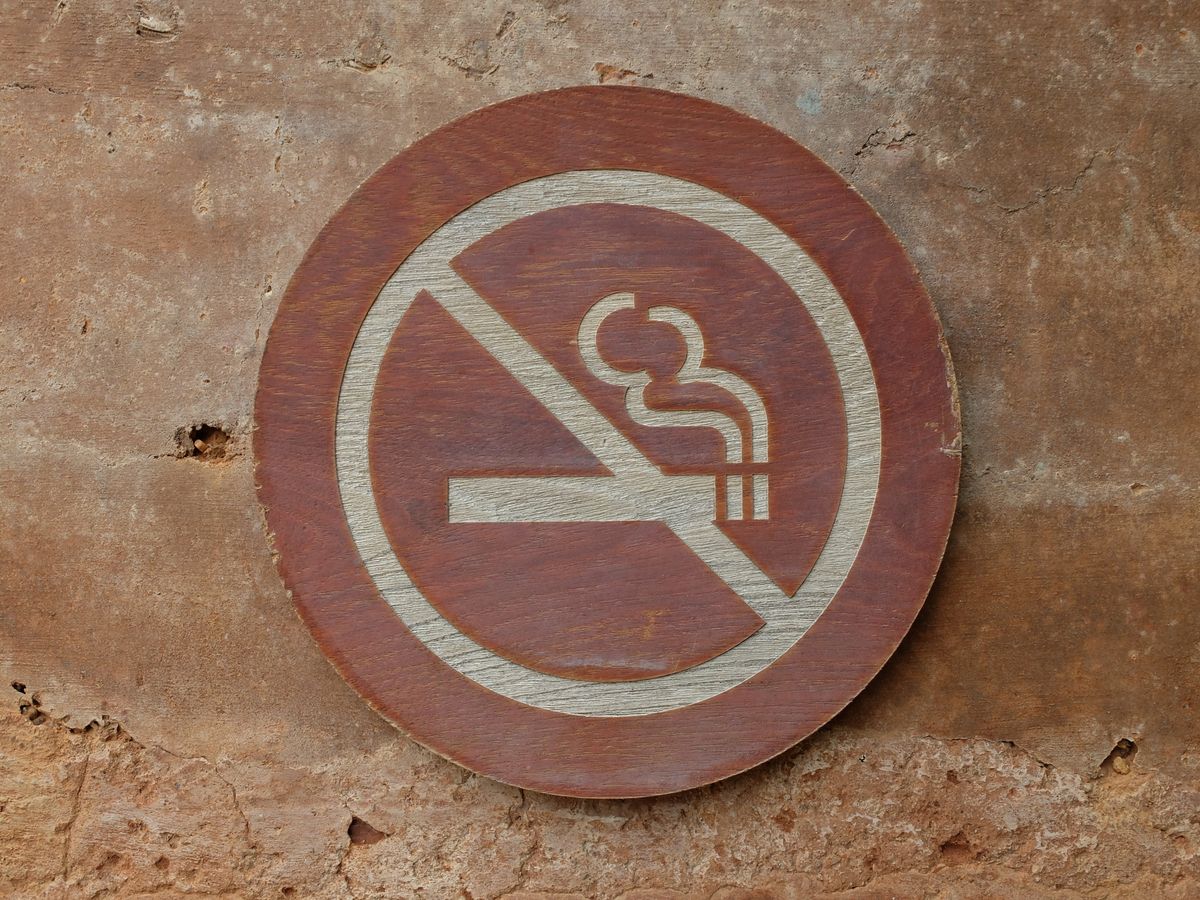 Do not smoke sign in the wall